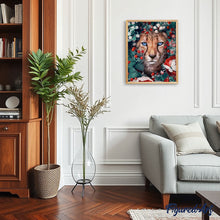 Cargar imagen en el visor de la galería, Pintar por números | Pantera flores y mariposas | Novedades Animales Pantera Flores Mariposas Avanzado | FiguredArt