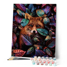 Cargar imagen en el visor de la galería, Pintar por números | Zorro y follaje | Novedades Animales Zorros Avanzado | FiguredArt