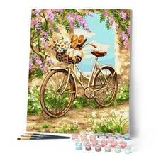 Cargar imagen en el visor de la galería, Pintar Por Números - Flores Y Bicicletas 1 - Figuredart - Flores Paisajes