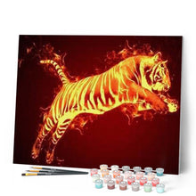 Cargar imagen en el visor de la galería, Pintar Por Números - Tigre De Fuego - Figuredart - Animales Tigres
