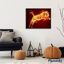 Cargar imagen en el visor de la galería, Pintar Por Números - Tigre De Fuego - Figuredart - Animales Tigres
