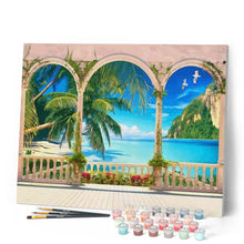 Cargar imagen en el visor de la galería, Pintar Por Números - Columnas En La Bahía Tropical - Figuredart - Paisajes