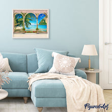 Cargar imagen en el visor de la galería, Pintar Por Números - Columnas En La Bahía Tropical - Figuredart - Paisajes