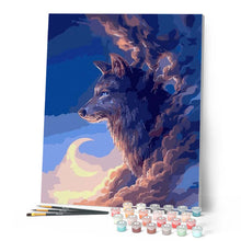 Cargar imagen en el visor de la galería, Pintar Por Números - Luna De Lobo - Figuredart - Animales Lobos