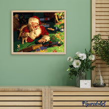 Cargar imagen en el visor de la galería, Pintar Por Números - Santa Claus Y El Perro - Figuredart - Animales Navidad Perros