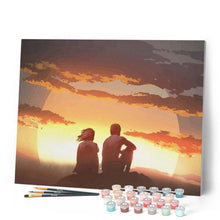 Cargar imagen en el visor de la galería, Pintar Por Números - Pareja Viendo La Puesta De Sol - Figuredart - Paisajes Romanticismo