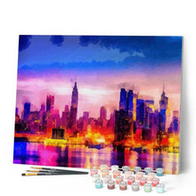 Cargar imagen en el visor de la galería, Pintar Por Números - Paisaje Nocturno - Figuredart - Ciudades
