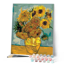 Cargar imagen en el visor de la galería, Pintar Por Números - Van Gogh - Girasoles - Figuredart - Flores Reproducción De Obras De Arte Van Gogh