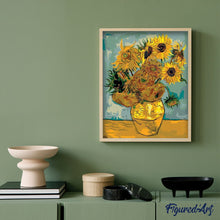 Cargar imagen en el visor de la galería, Pintar Por Números - Van Gogh - Girasoles - Figuredart - Flores Reproducción De Obras De Arte Van Gogh
