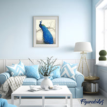 Cargar imagen en el visor de la galería, Pintar Por Números - Pavo Real Azul Eléctrico - Figuredart - Animales Pavo Real