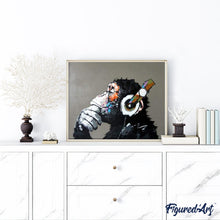 Cargar imagen en el visor de la galería, Pintar Por Números - Mono Música - Figuredart - Animales Mono