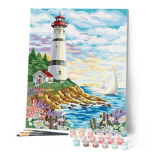 Cargar imagen en el visor de la galería, Pintar Por Números - Castillo Y Lago - Figuredart - Paisajes