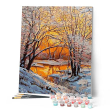 Cargar imagen en el visor de la galería, Pintar Por Números - Anochecer En La Nieve - Figuredart - Paisajes