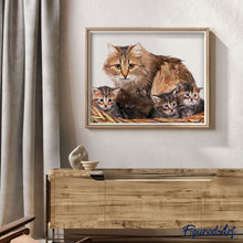 Cargar imagen en el visor de la galería, Pintar Por Números - Gato Y Sus Crías - Figuredart - Animales Gatos