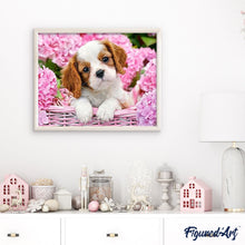 Cargar imagen en el visor de la galería, Pintar Por Números - Cachorro En La Cesta - Figuredart - Animales