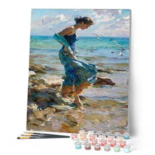 Cargar imagen en el visor de la galería, Pintar Por Números - Baño En La Playa - Figuredart - Paisajes Retrato