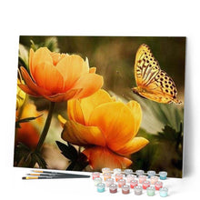 Cargar imagen en el visor de la galería, Pintar Por Números - Flor Y Mariposa - Figuredart - Flores Mariposas