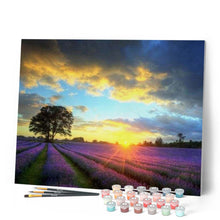 Cargar imagen en el visor de la galería, Pintar Por Números - Campo De Lavando Y Puesta De Sol - Figuredart - Paisajes