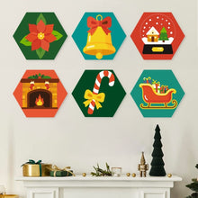 Cargar imagen en el visor de la galería, Mini Serie Pintar por Números - Hexágonos (6 piezas) - Set navideño