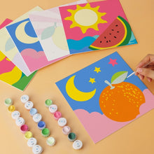 Cargar imagen en el visor de la galería, Mini Serie Pintar por Números 20x20cm (6 piezas) - Pop frutal y celestial