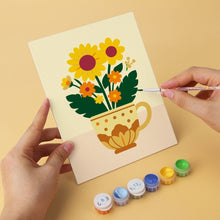 Cargar imagen en el visor de la galería, Mini Serie Pintar por Números 15x20cm (6 piezas) - Flores en tazas de té