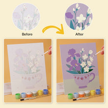 Cargar imagen en el visor de la galería, Mini Serie Pintar por Números 15x20cm (6 piezas) - Flores en tazas de té