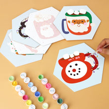 Cargar imagen en el visor de la galería, Mini Serie Pintar por Números - Hexágonos (6 piezas) - Tazas acogedoras de invierno