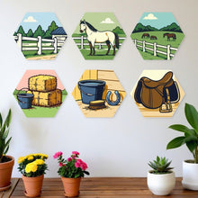 Cargar imagen en el visor de la galería, Mini Serie Pintar por Números - Hexágonos (6 piezas) - Vida en el establo