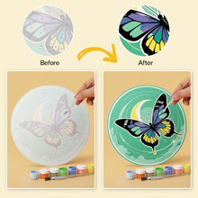 Cargar imagen en el visor de la galería, Mini Serie Pintar por Números - discos de Ø20cm (6 piezas) - Alas de esmeralda