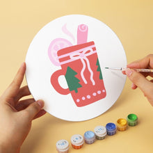 Cargar imagen en el visor de la galería, Mini Serie Pintar por Números - discos de Ø20cm (6 piezas) - Dulce Navidad