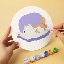 Cargar imagen en el visor de la galería, Mini Serie Pintar por Números - discos de Ø20cm (6 piezas) - Retrato de gato