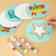 Cargar imagen en el visor de la galería, Mini Serie Pintar por Números - discos de Ø20cm (6 piezas) - Iconos navideños en menta
