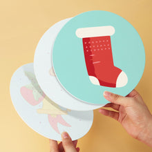 Cargar imagen en el visor de la galería, Mini Serie Pintar por Números - discos de Ø20cm (6 piezas) - Iconos navideños en menta