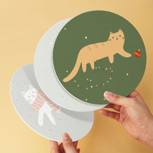Cargar imagen en el visor de la galería, Mini Serie Pintar por Números - discos de Ø20cm (6 piezas) - Rincón navideño del gato