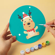 Cargar imagen en el visor de la galería, Mini Serie Pintar por Números - discos de Ø20cm (6 piezas) - Set festivo turquesa 1