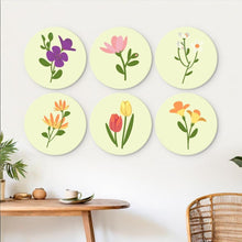 Cargar imagen en el visor de la galería, Mini Serie Pintar por Números - discos de Ø20cm (6 piezas) - Pétalo delicado