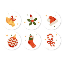 Cargar imagen en el visor de la galería, Mini Serie Pintar por Números - discos de Ø20cm (6 piezas) - Navidad escarlata Figured'Art