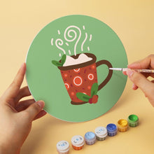 Cargar imagen en el visor de la galería, Mini Serie Pintar por Números - discos de Ø20cm (6 piezas) - Iconos navideños verdes