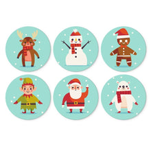 Cargar imagen en el visor de la galería, Mini Serie Pintar por Números - discos de Ø20cm (6 piezas) - Set festivo turquesa 2 Figured'Art