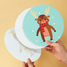 Cargar imagen en el visor de la galería, Mini Serie Pintar por Números - discos de Ø20cm (6 piezas) - Set festivo turquesa 2