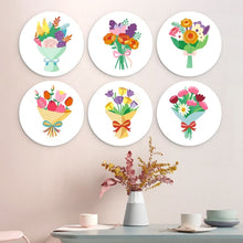 Cargar imagen en el visor de la galería, Mini Serie Pintar por Números - discos de Ø20cm (6 piezas) - Susurros florales