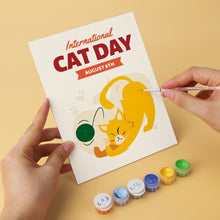 Cargar imagen en el visor de la galería, Mini Serie Pintar por Números 15x20cm (6 piezas) - Día del gato