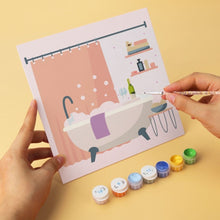 Cargar imagen en el visor de la galería, Mini Serie Pintar por Números 20x20cm (6 piezas) - Baño y estilo