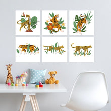 Cargar imagen en el visor de la galería, Mini Serie Pintar por Números 20x20cm (6 piezas) - Tigre de la jungla
