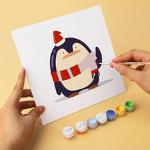 Cargar imagen en el visor de la galería, Mini Serie Pintar por Números 20x20cm (6 piezas) - Pequeños amigos navideños
