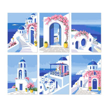 Cargar imagen en el visor de la galería, Mini Serie Pintar por Números 15x20cm (6 piezas) - Postal griega Figured'Art