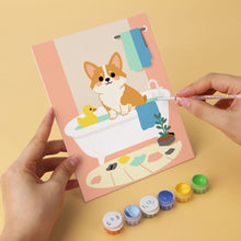 Cargar imagen en el visor de la galería, Mini Serie Pintar por Números 15x20cm (6 piezas) - Perros en casa