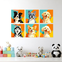 Cargar imagen en el visor de la galería, Mini Serie Pintar por Números 20x20cm (6 piezas) - Retratos pop de perros