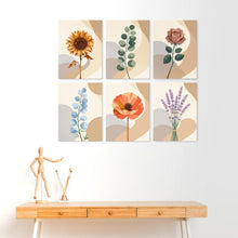 Cargar imagen en el visor de la galería, Mini Serie Pintar por Números 15x20cm (6 piezas) - Estudio botánico
