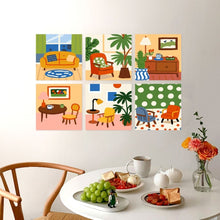 Cargar imagen en el visor de la galería, Mini Serie Pintar por Números 20x20cm (6 piezas) - Habitaciones encantadoras